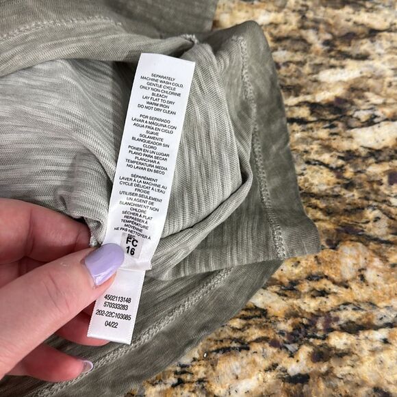 Chico’s Green Cotton Textured Trim Short Sleeve T-shirt Size XL - Picture 6 of 8